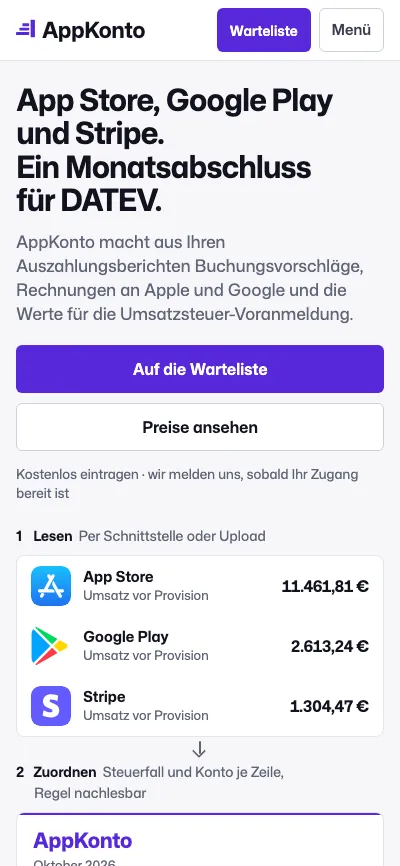 Screenshot der App AppKonto